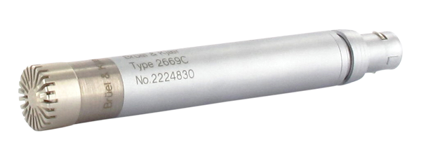 Type 4190-C-001  ½-Inch Free-Field Microphone With Type 2669-C Preamplifier, 3 HZ TO 20 KHZ, 200 V Polarization