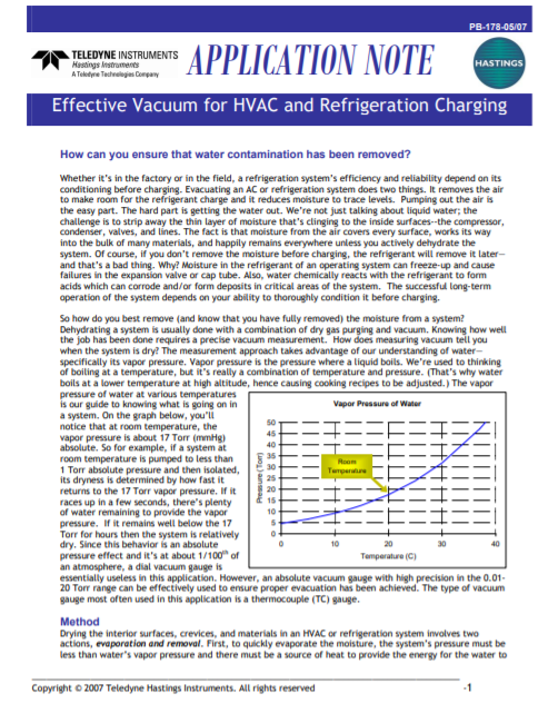 Effective Vacuum for HVAC and Refrigeration Charging