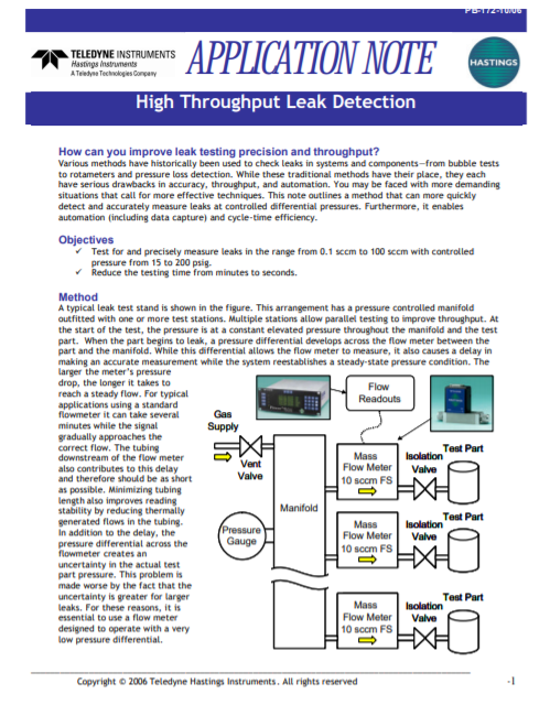 High Throughput Leak Detection