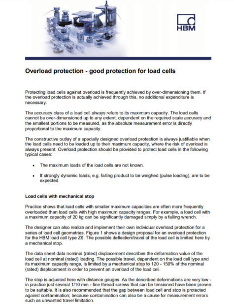 Overload Protection – Weighing Systems
